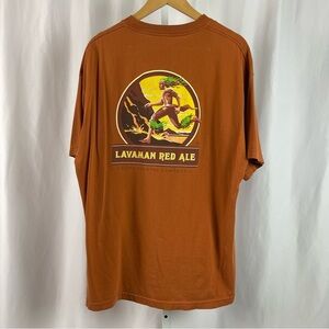 Alstyle XL Lavaman Red Ale Hawaii Hawaiian Graphic Tee Shirt Burnt Orange Kona